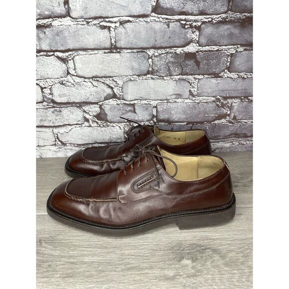 PRINCIPE Brown Leather Square Toe XL Light Oxfords Lace Shoes Men Sz 10D US/43EU main image 5